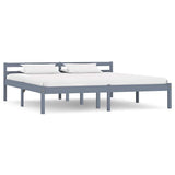 Vidaxl bedframe massief grenenhout grijs 160x200 cm
