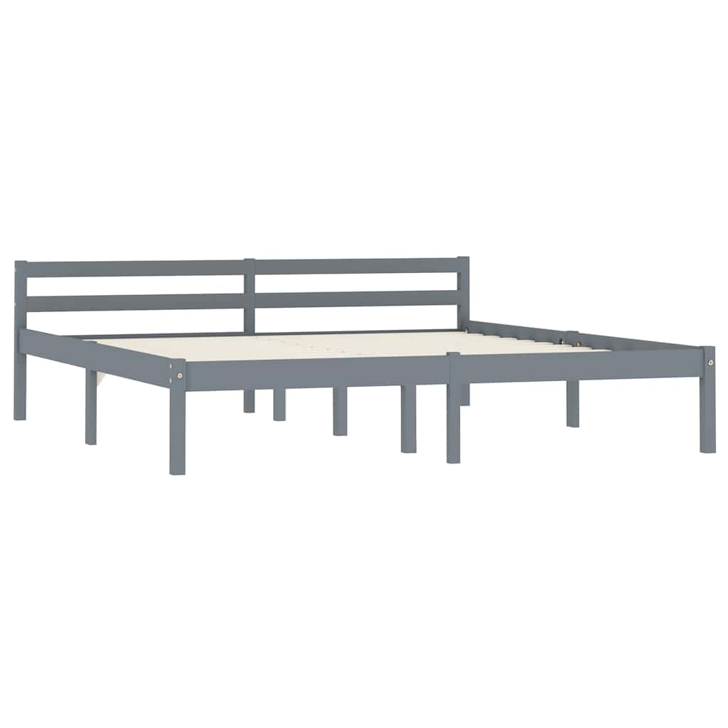 Vidaxl bedframe massief grenenhout grijs 160x200 cm