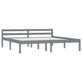 Vidaxl bedframe massief grenenhout grijs 160x200 cm