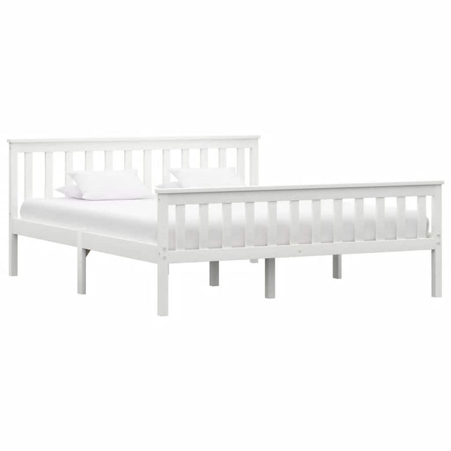 Vidaxl bedframe massief grenenhout wit 160x200 cm