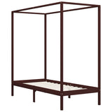Vidaxl hemelbedframe massief grenenhout donkerbruin 100x200 cm