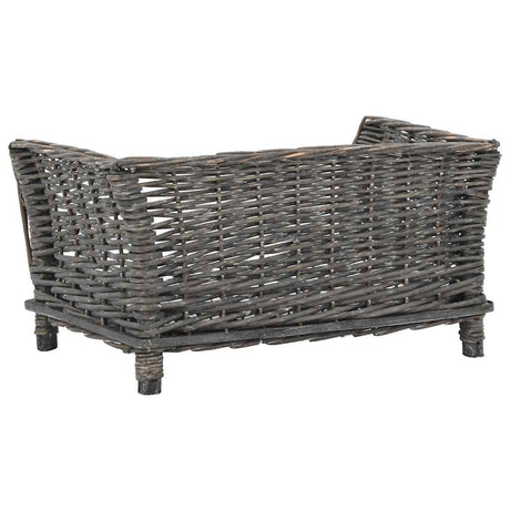 Vidaxl dla psów z poduszką 50x33x30 cm naturalne wierzby szary