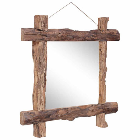 Vidaxl Mirror Wood Blocks70x70 cm Recykling Teak Natural