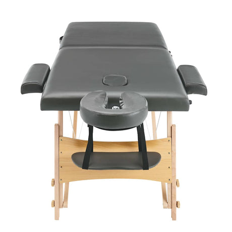 Tabela masażu vidaxl z 2 strefami 186x68 cm drewniana rama antracyt