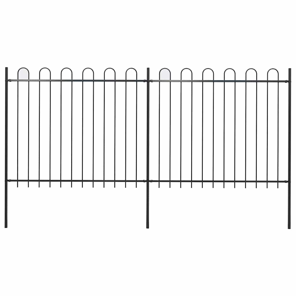 Vidaxl tuinhek met ringtop staal 337x150 cm zwart