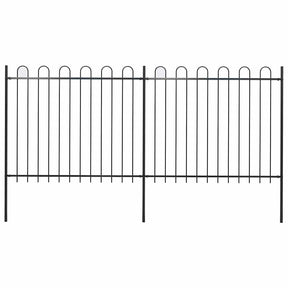Vidaxl tuinhek met ringtop staal 337x150 cm zwart