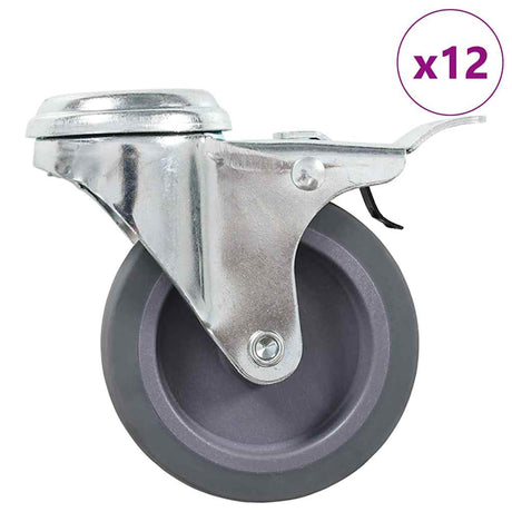 VidaXL 12 szt. Kółka obrotowe z otworami na śruby 75 mm
