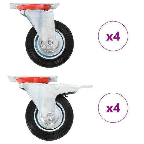Vidaxxl 8 szt. kół skrętnych 100 mm