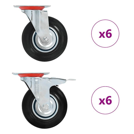 VidaXL 12 szt. Kółka 125 mm