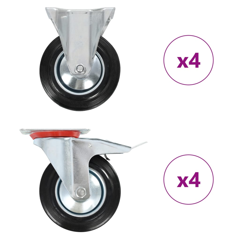 VidaXL 8 szt. kółek 160 mm