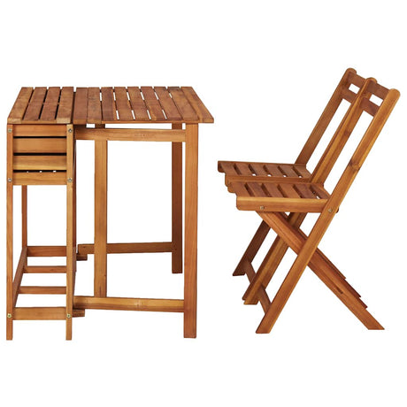 Vidaxl tuintafel met plantenbak en 2 bistrostoelen massief acaciahout