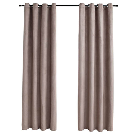 Kurtyna Vidaxl potępiona metalowymi pierścieniami 2 ST 140x245 cm Taupe