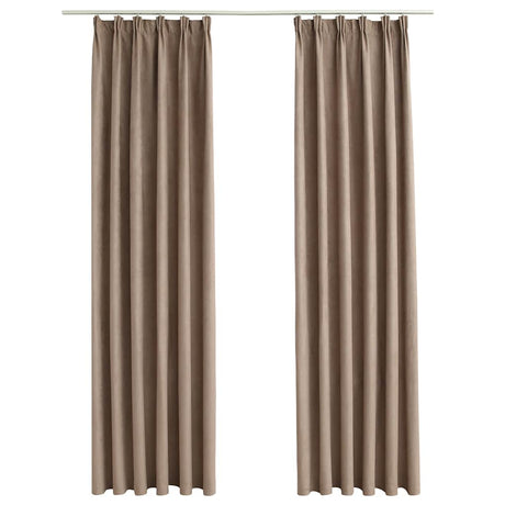 Zasłony vidaxl zaciemnienie z haczykami 2 szt. 140x175 cm taupe