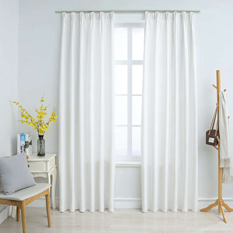 Zasłony vidaxl zaciemniające haczykami 2 st 140x175 cm zepsuty biały