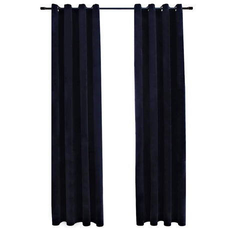 Zaciemnienie zasłon vidaxl z pierścieniami 2 ST 140x245 cm aksamitne czarne