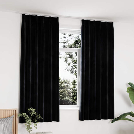 Właski vidaxl Blackout 2 STS z haczykami 140x175 cm aksamitne czarne
