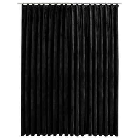 Vidaxl Curtain Blackout z haczykami 290x245 cm aksamitne czarne