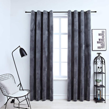 Zaciemnienie zasłon vidaxl z pierścieniami 2 ST 140x245 cm aksamitne czarne