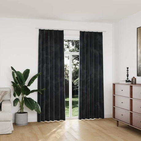 Vidaxl zasłony Blackout 2 STS z haczykami 140x225 cm Velvet antracyt