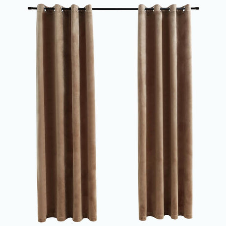 Kurtyna vidaxl potępiona pierścieniami 2 St 140x225 cm Velvet Beige
