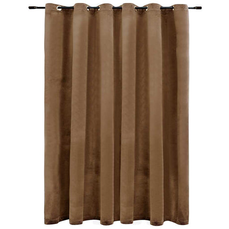 Kurtyna vidaxl potępiona pierścieniami 290x245 cm aksamitna beżowa