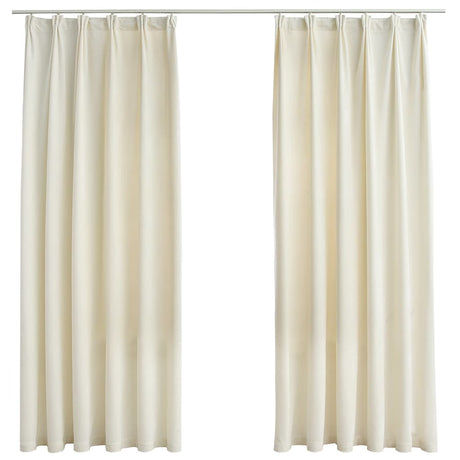 Vidaxl Curtains Blackout 2 STS z haczykami 140x175 cm aksamitne krem