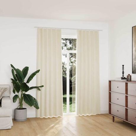 Właski vidaxl Blackout 2 STS z haczykami 140x225 cm aksamitne krem