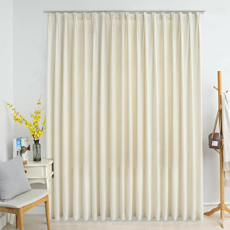 Vidaxl Curtain Blackout z haczykami 290x245 cm aksamitne krem