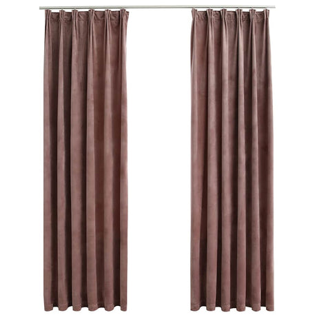 Właski vidaxl Blackout 2 STS z haczykami 140x225 cm aksamitne różowe
