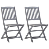 Vidaxl opklapbare stoelen, 2 stuks, massief acaciahout