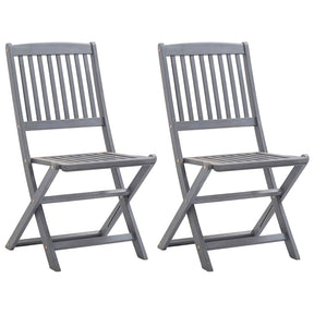 Vidaxl opklapbare stoelen, 2 stuks, massief acaciahout