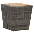 Vidaxl theetafel 41,5x41,5x43 cm poly rattan massief acaciahout grijs