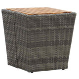 Vidaxl theetafel 41,5x41,5x43 cm poly rattan massief acaciahout grijs