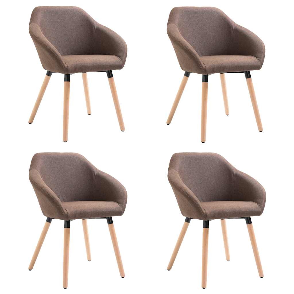 Vidaxl eetkamerstoelen 4 st stof bruin