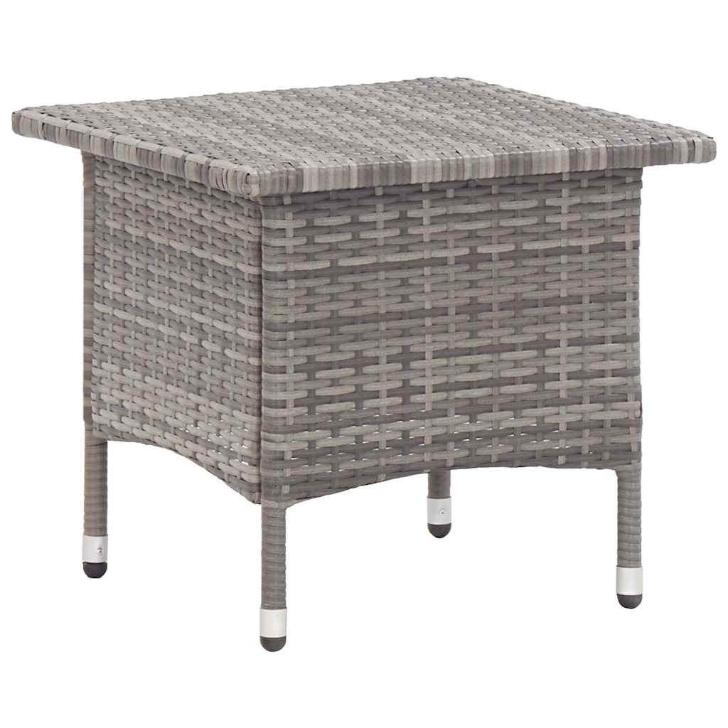 Vidaxl theetafel 50x50x47 cm poly rattan grijs