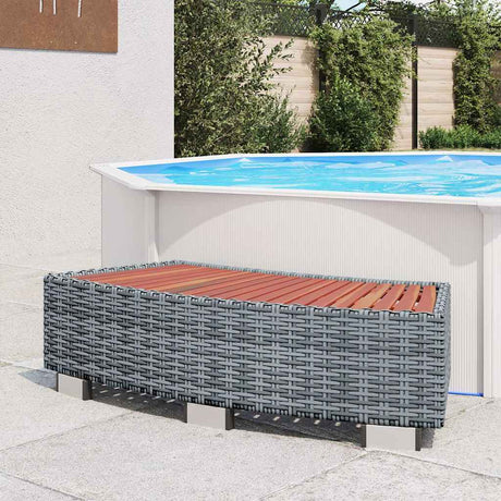 Drabina spa VidaXL 92x45x25 cm, polirattan, szara