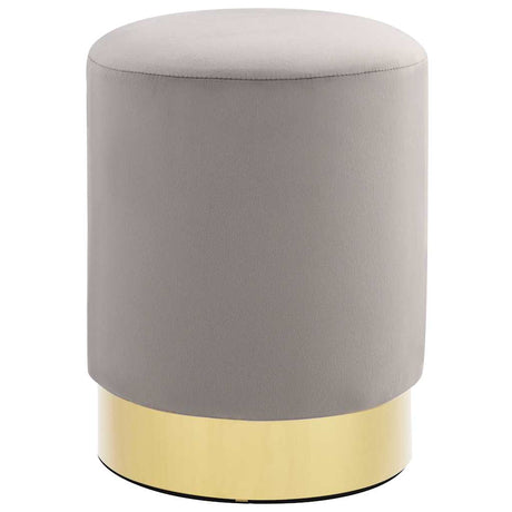 Vidaxl kruk fluweel 28 x 36 cm lichtgrijs en goudkleurig