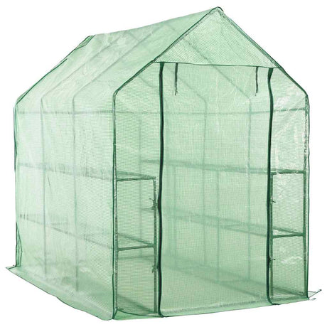 Vidaxl Walk -in Greenhouse z 12 półkami 143x214x196 cm Steel