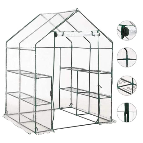 Vidaxl tuinkas z 8 półkami 143x143x195 cm