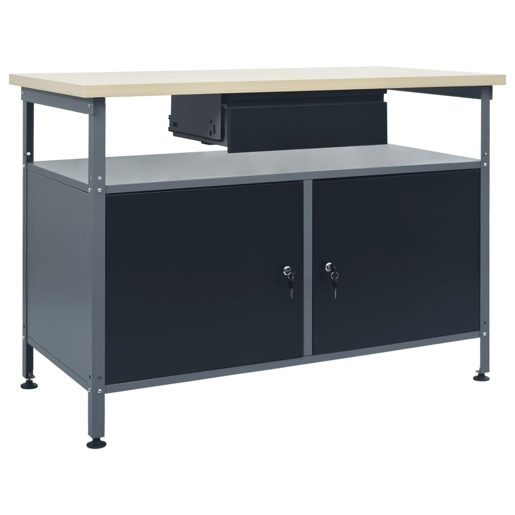 Vidaxl Workbench 120x60x85 cm stalowa czarna