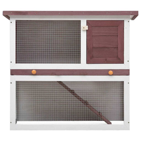 Vidaxl Rabbit Hutch na zewnątrz z 1 -drzwiowym drewnianym brązowym