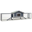 Vidaxl Rabbit Hutch 310x70x87 cm stałą sosnową i sosnową szarość