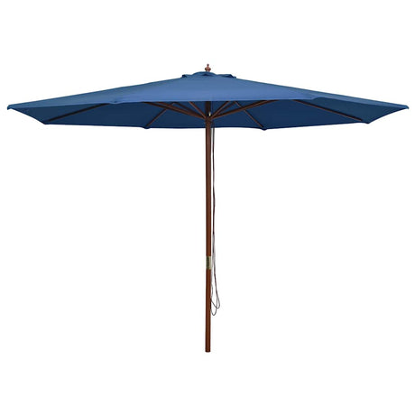 Vidaxl Parasol z drewnianym słupem 350 cm niebieskim