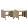 Vidaxl tuinkrukken 2 st met kussens poly rattan beige