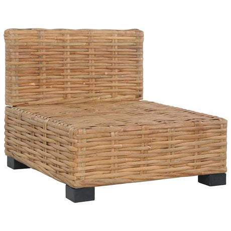 Vidaxl bank zonder armleuning met kussens natuurlijk rattan