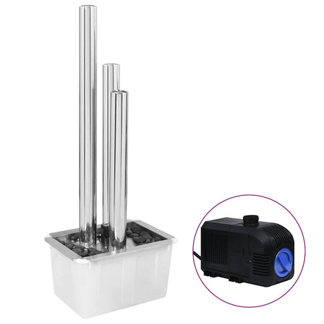Vidaxl Garden Fountain 48x34x123 cm srebrny stal nierdzewna