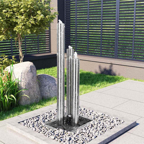 Vidaxl Garden Fountain 48x34x123 cm srebrny stal nierdzewna