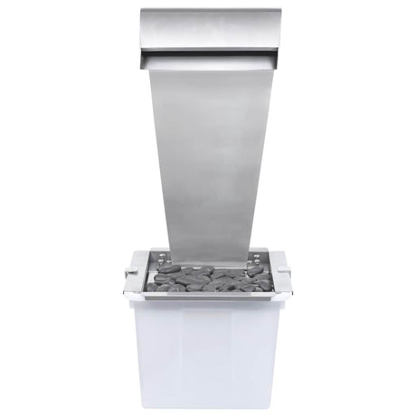 Vidaxl Garden Waterfall 52.4x34.2x82 cm srebrny ze stali nierdzewnej