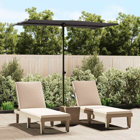 Vidaxl Parasol z biegunem aluminiowym 180x110 cm antracytowym