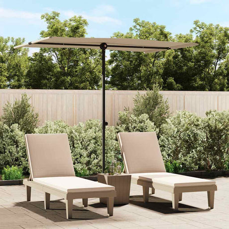Vidaxl parasol z biegunem aluminiowym 2x1,5 m taupe